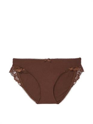 Esnek Pamuklu Dantel Kenarlı Bikini Külot