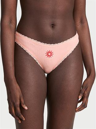Esnek Pamuklu Pointelle Dantelli Bikini Külot