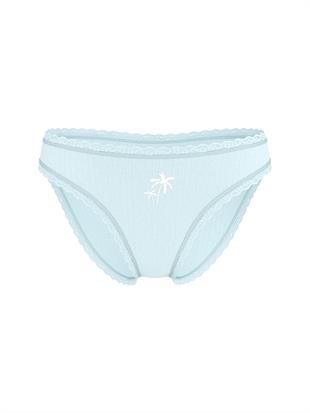Esnek Pamuklu Pointelle Dantelli Bikini Külot