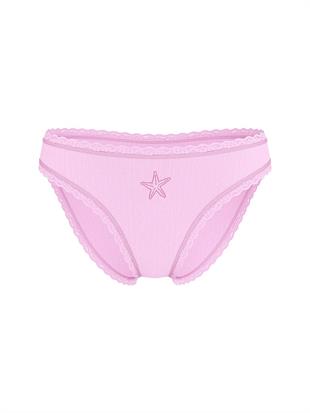 Esnek Pamuklu Pointelle Dantelli Bikini Külot