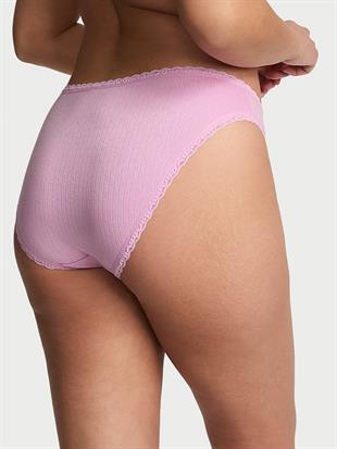 Esnek Pamuklu Pointelle Dantelli Bikini Külot
