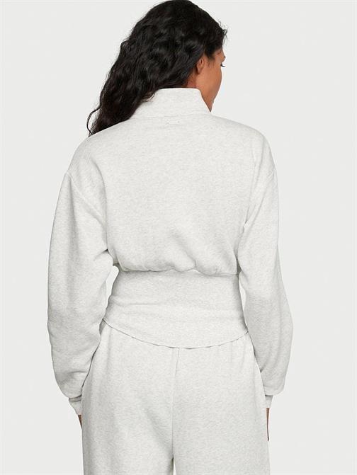 Fermuarlı Balıkçı Yaka Pamuklu Polar Sweatshirt