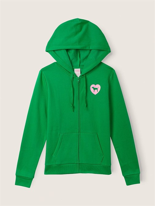 Fermuarlı Mükemmel Kapüşonlu Desenli Polar Sweatshirt