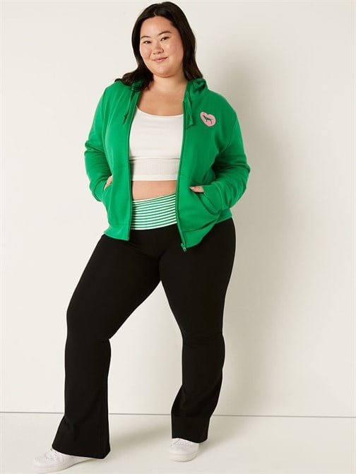 Fermuarlı Mükemmel Kapüşonlu Desenli Polar Sweatshirt