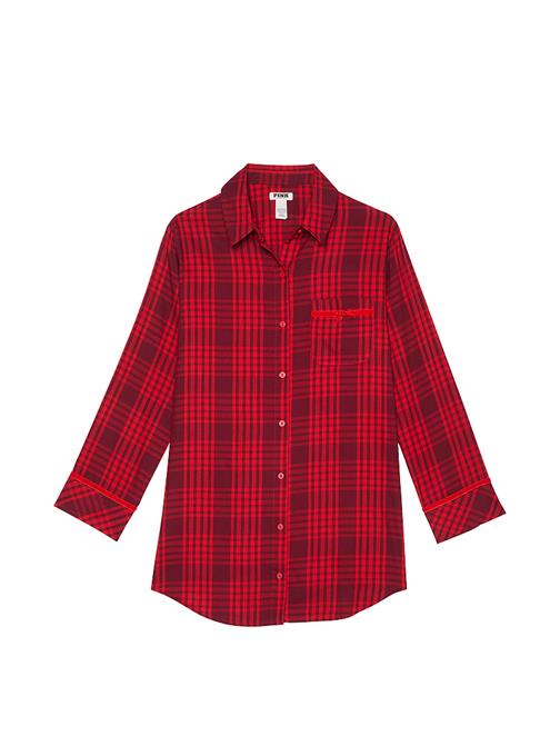 Festive Flanel Kadife Kenarlı Pijama Üstü