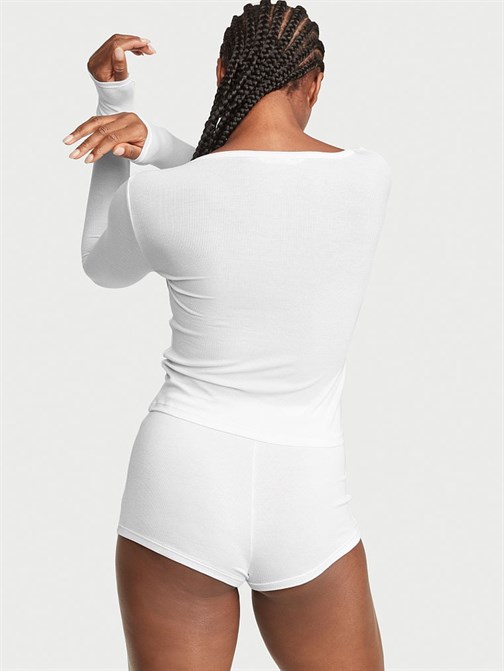 Fitilli Henley Kısa Pijama Takımı