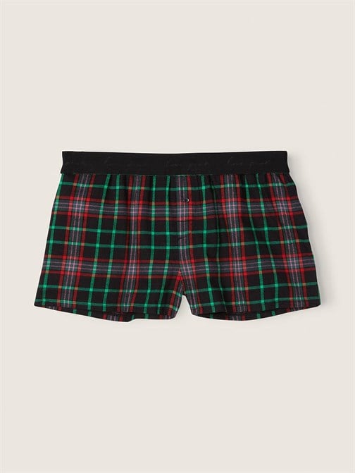 Flanel Boxer Şort Pijama