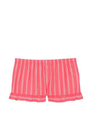 Flanel Boxy Ruffled Pijama Şortu