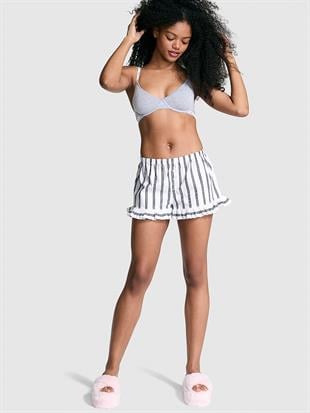 Flanel Boxy Ruffled Pijama Şortu