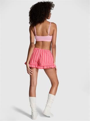 Flanel Boxy Ruffled Pijama Şortu