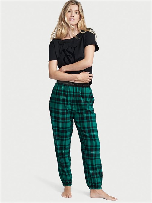 Flanel T-shirt Pijama Takımı