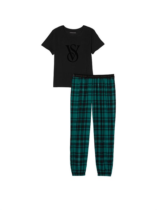 Flanel T-shirt Pijama Takımı