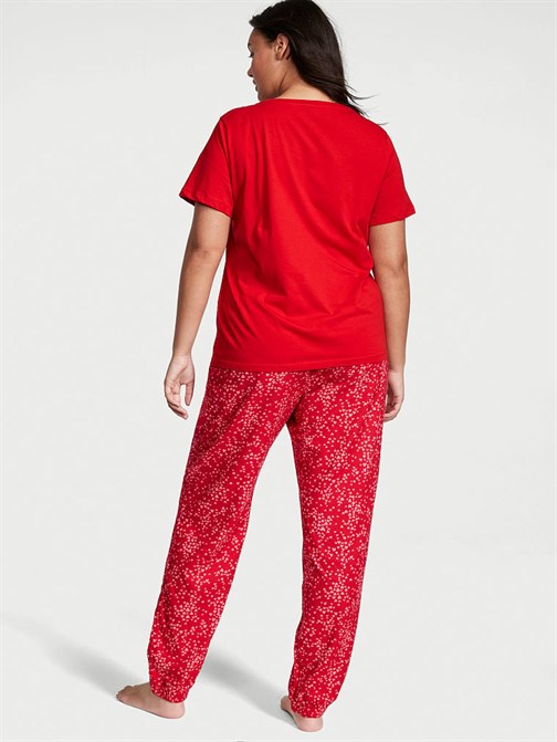 Flanel Tee-jama Takımı