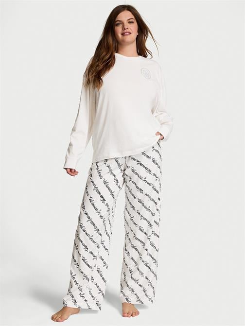 Flanel Uzun Kollu Tişört Pijama Takımı
