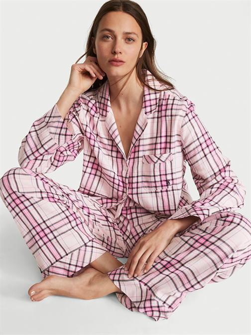 Flanel Uzun Pijama Takımı Desenli Victoria s Secret