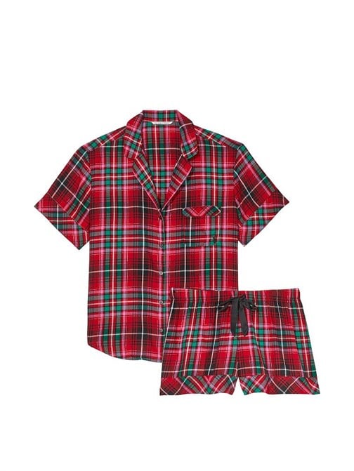 Flannel Kısa Pijama Takımı
