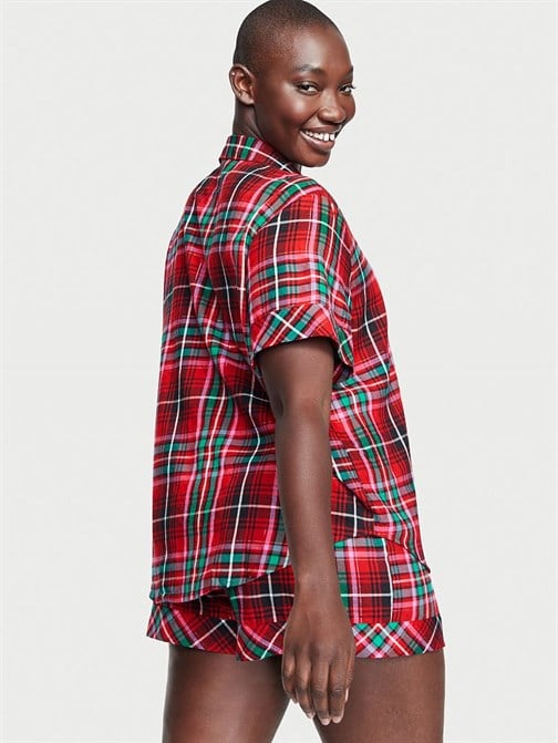 Flannel Kısa Pijama Takımı