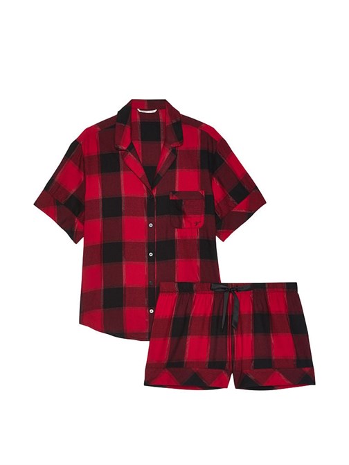 Flannel Şortlu Pijama Seti