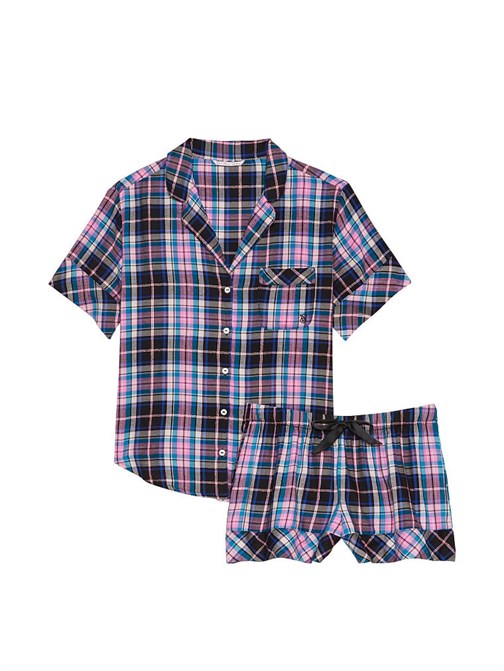 Flannel Şortlu Pijama Takımı