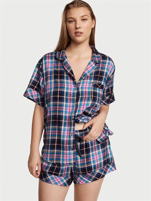 Flannel Şortlu Pijama Takımı