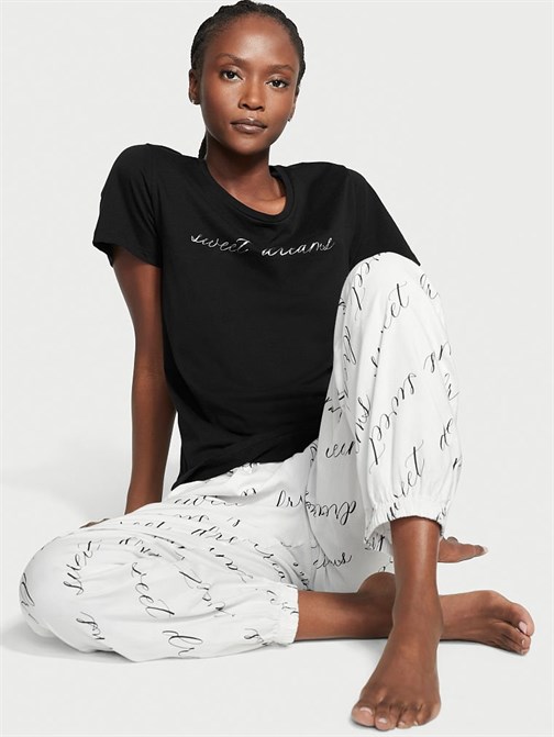 Flannel T-shirt Pijama Takımı