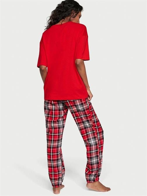 Flannel Tişört Jogger Tee-Jama Takımı