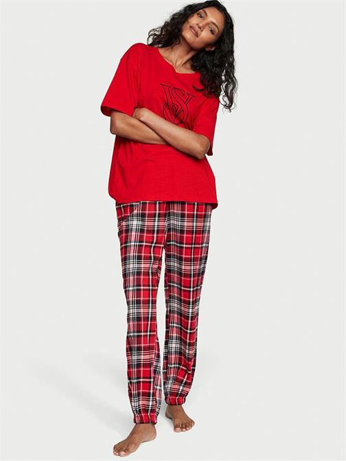 Flannel Tişört Jogger Tee-Jama Takımı
