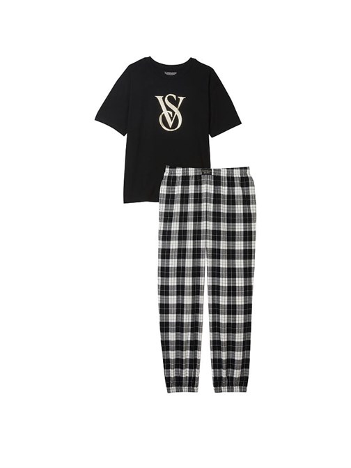 Flannel Tişört Jogger Tee-Jama Takımı