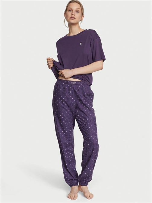 Flannel Tişört Jogger Tee-Jama Takımı
