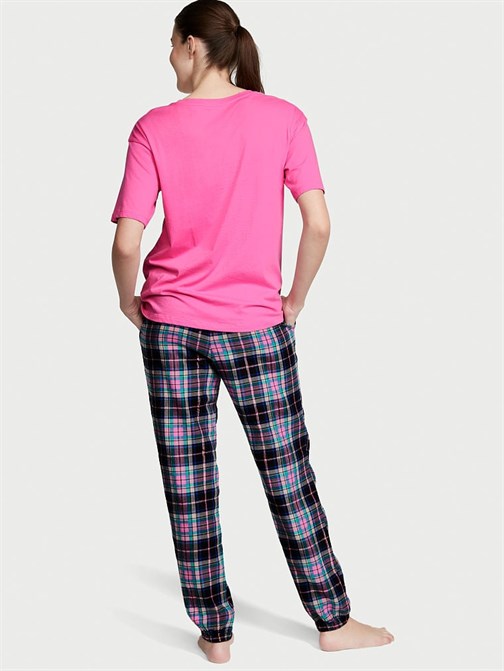 Flannel Tişört Jogger Tee-Jama Takımı