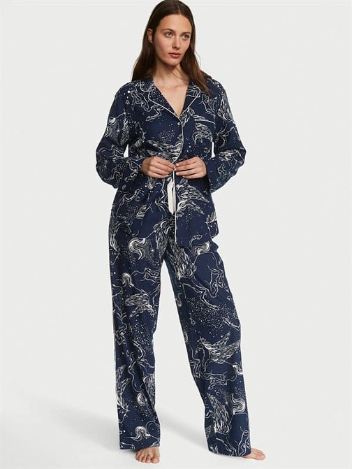 Flannel Uzun Pijama Takımı