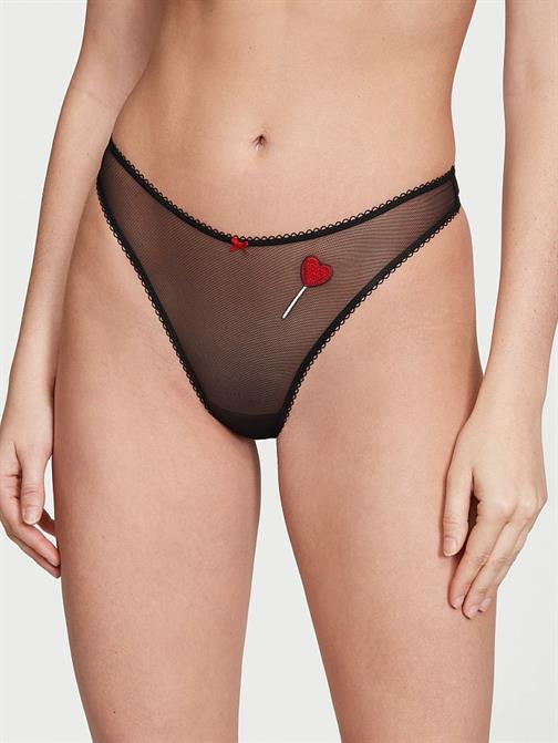 Fun & Flirty Dantelli Derin Bacak Kesimli Scoop Tanga