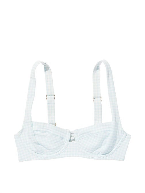 Gingham Toparlayıcı Bikini Üstü