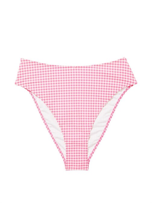 Gingham Yüksek Bel Cheeky Bikini Altı