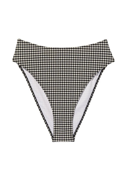 Gingham Yüksek Bel Cheeky Bikini Altı