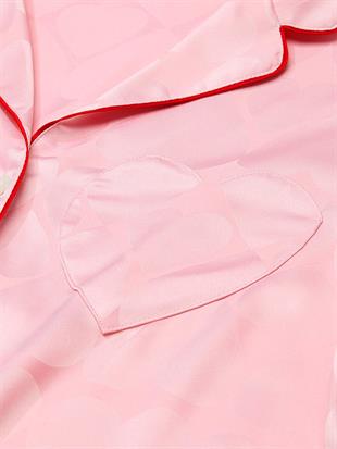 Glazed Saten Kalpli Uzun Pijama Takımı