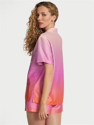 Glazed Saten Ombré Kısa Pijama Takımı