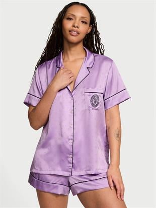 Glazed Saten Şortlu Pijama Takımı