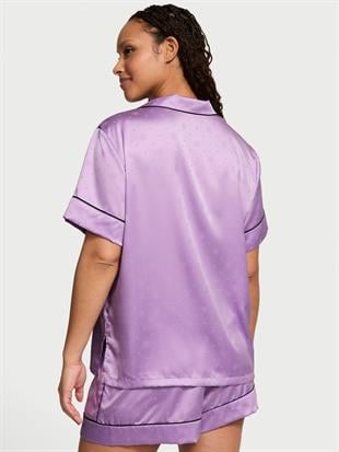 Glazed Saten Şortlu Pijama Takımı