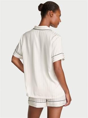 Glazed Saten Şortlu Pijama Takımı