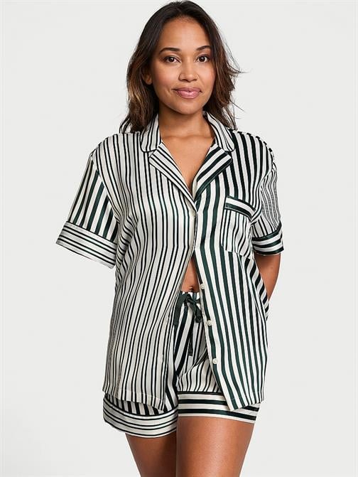 Glazed Saten Şortlu Pijama Takımı