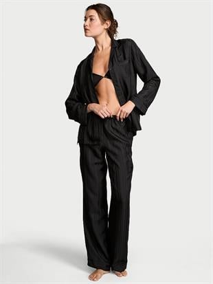 Glazed Saten Uzun Pijama Takımı