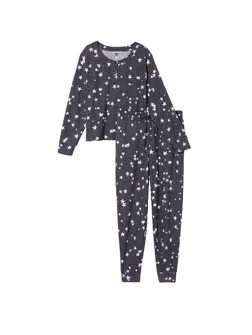 Glow Waffle Düğmeli Tişört Jogger Seti