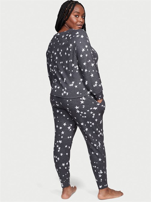 Glow Waffle Düğmeli Tişört Jogger Seti