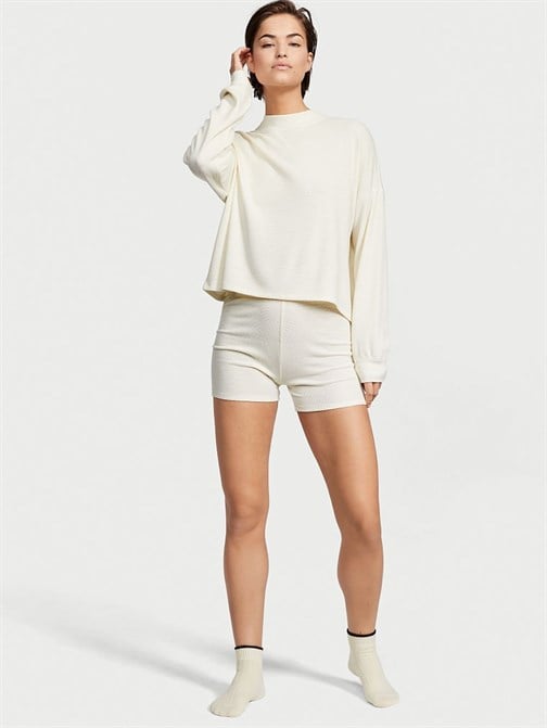 Glow Waffle Sweatshirt ve Bisiklet Şortlu Takım