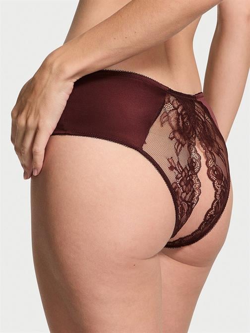 Gül Dantelli Crotchless Cheeky Külot