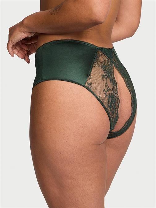 Gül Dantelli Crotchless Cheeky Külot