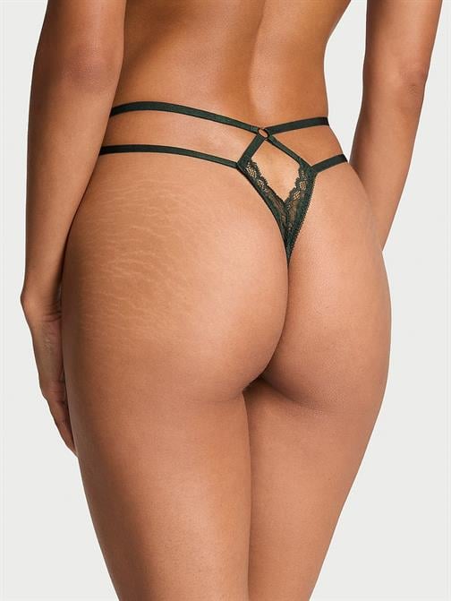 Gül Dantelli Crotchless Tanga