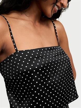 Gül Detaylı Crop Askılı Pijama Takımı