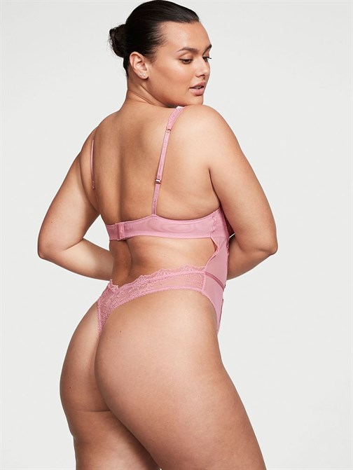 Hafif Astarlı Dantelli Demi Teddy